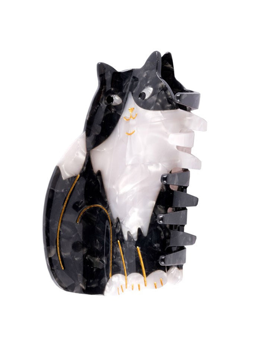 黑白賓士貓造型髮抓